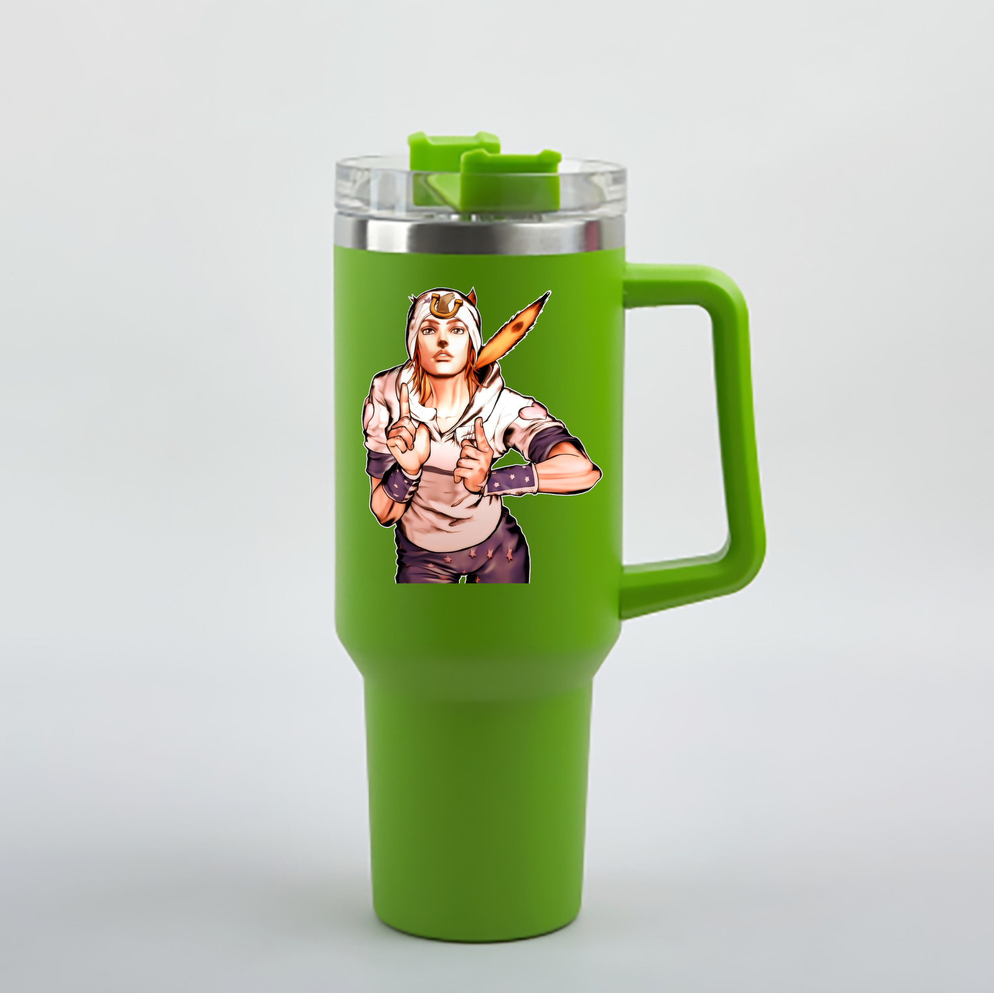 （画像用） ジョジョの奇妙な冒険 ジョナサン?ジョースター JoJo's Bizarre Adventure Jonathan Joestar 1200mL車用タンブラー - クリスタルステッカー（プラスチックストロー付き）